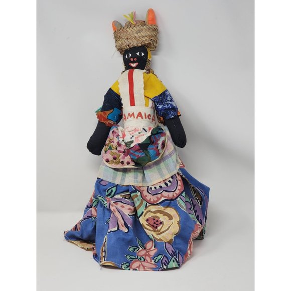 Vintage‎ Jamaican Caribbean Folk Cloth Doll Handmade Souvenir - Picture 1 of 9